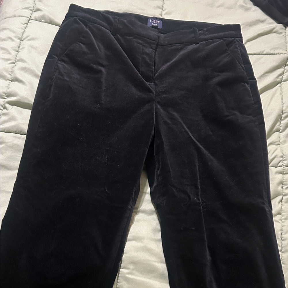 J. Crew Black Velvet Trousers
